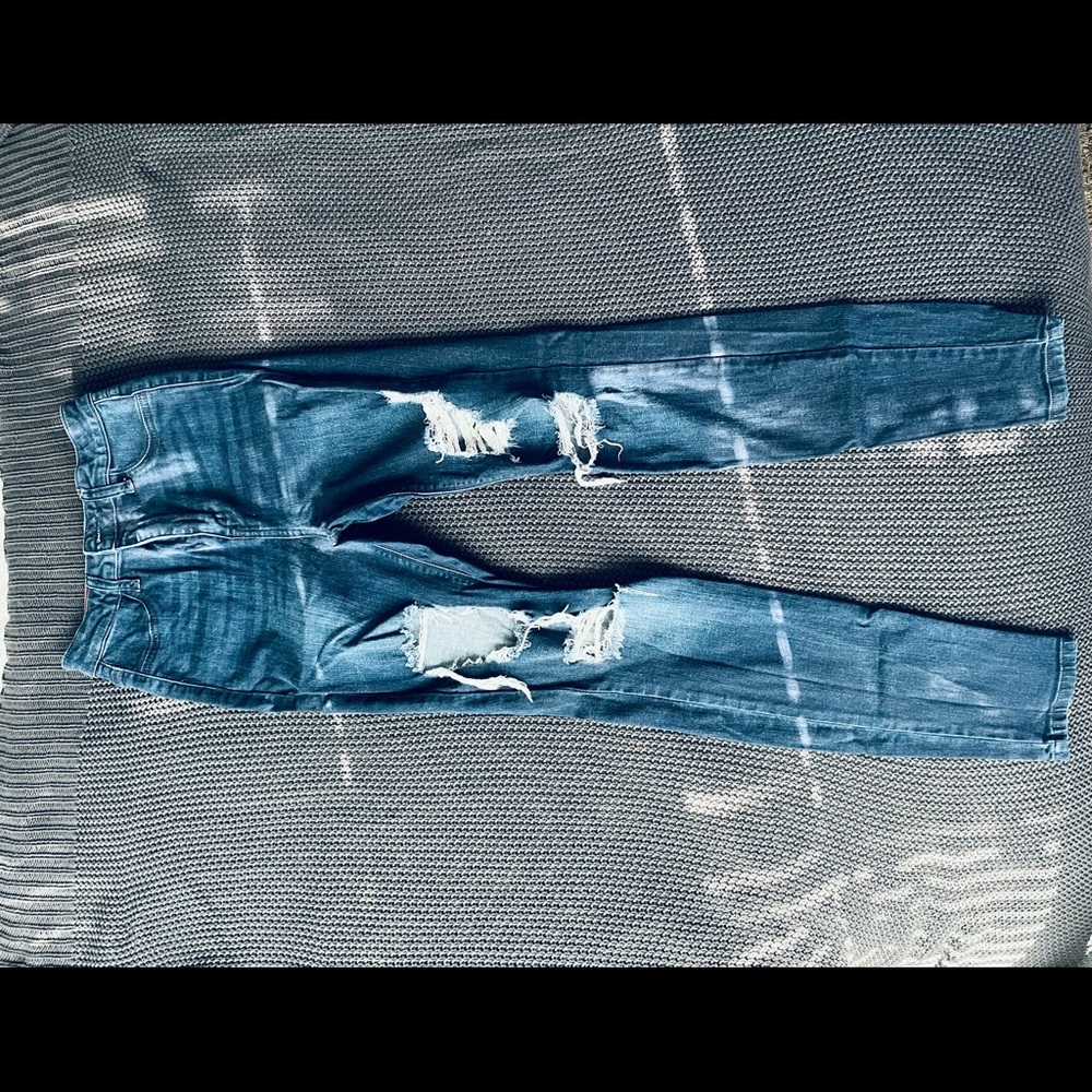 Fashion Nova Distressed High Waisted Jeans